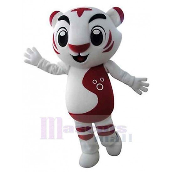 Félin tigre rouge et blanc Mascotte Costume Animal