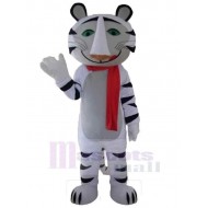 Tiger-Maskottchen-Kostüm-Tier mit rotem Schal