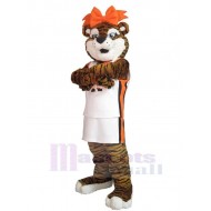 Brown Sport Female Tiger Mascot Costume Animal