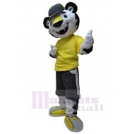 Costume de mascotte de tigre Animal en vêtements jaunes