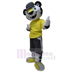 Costume de mascotte de tigre Animal en vêtements jaunes