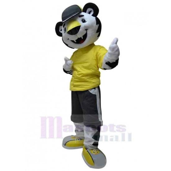 Tiger Mascot Costume Animal in Yellow Clothes