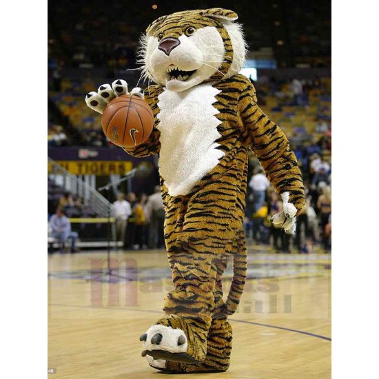 Realistic Cute Brown Tiger Mascot Costume Animal