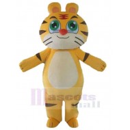 Yellow Cartoon Tiger Mascot Costume Animal