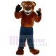 Brown Tiger Mascot Costume Animal in Navy Blue Pants