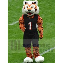 amistoso, deporte, tigre Disfraz de mascota Animal en jersey negro