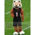 Tigre sportif amical Mascotte Costume Animal en maillot noir