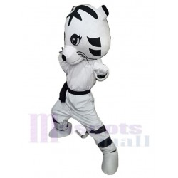 Cute White and Black Tiger Mascot Costume Animal