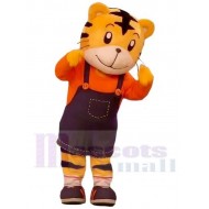 Joyeux tigre amical Mascotte Costume Dessin animé