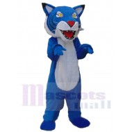 Blue Tiger Mascot Costume Animal with Red Nose