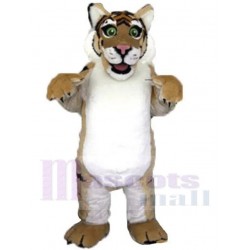 Brown and White Furry Tiger Mascot Costume Animal