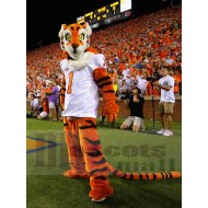 Sport Tiger Mascot Costume Animal in White Jersey