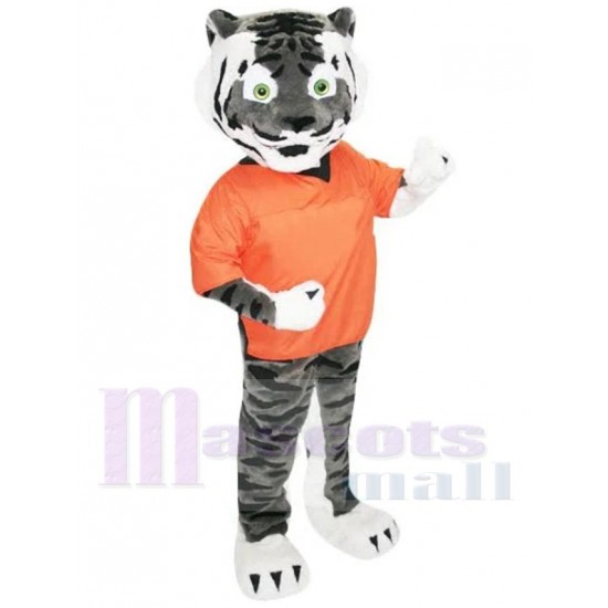 Grey Sport Tiger Mascot Costume Animal