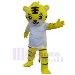 Reizender gelber kleiner Tiger Maskottchen-Kostüm Tier