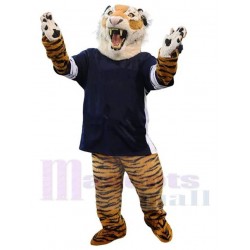 Fierce Sport Tiger Mascot Costume Animal in Black Shirt