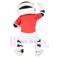weißer Tiger Maskottchen-Kostüm Tier im roten T-Shirt