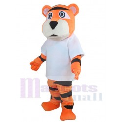 Tigre deportivo Disfraz de mascota Animal en camisa blanca