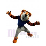 Tigre drôle Mascotte Costume Animal en chemise bleue