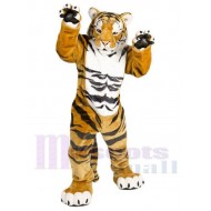 Tigre de puissance marron Mascotte Costume Animal avec des rayures noires