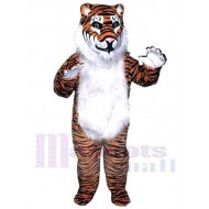 Tiger Maskottchen-Kostüm Tier mit langem Fell