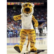 Tigre jaune sportif Mascotte Costume Animal en chemise blanche