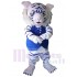 Netter weißer und blauer Tiger Maskottchen-Kostüm Tier