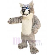 Fierce Gray Alpha Wolf Mascot Costume Animal