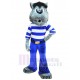 Fashion Wolf Mascot Costume Animal in Blue and White Clothes
