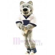 Funny Sport Gray Wolf Mascot Costume Animal Adult