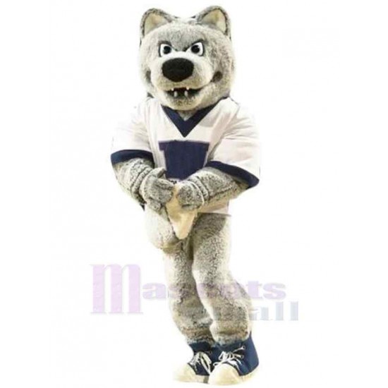 Funny Sport Gray Wolf Mascot Costume Animal Adult