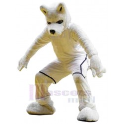 College Strong White Sport Wolf Mascot Costume Animal