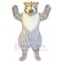 Netter starker grauer Wolf Maskottchen Kostüm Tier mit weißem Bauch