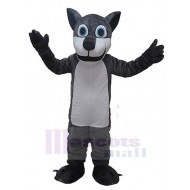 Loup gris foncé aux grands yeux Costume de mascotte Animal