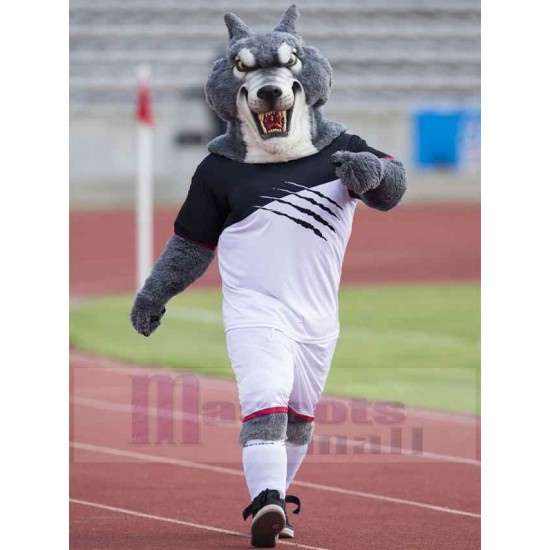 Hochwertiger Muskel grauer Wolf Maskottchen Kostüm Tier Erwachsene