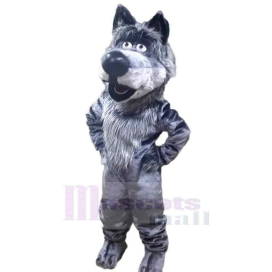 Friendly Big Nose Gray Wolf Mascot Costume Animal