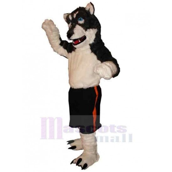 Loup de sport Costume de mascotte Animal aux yeux bleus