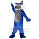 Blue Wolf Mascot Costume Animal with Gray Belly