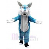 Lustiger blau-weißer Wolf Maskottchen Kostüm Tier