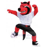 Roter und schwarzer Wolf Maskottchen Kostüm Tier