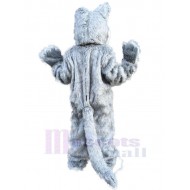 Funny Long Gray Wolf Mascot Costume Animal Adult
