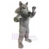 Loup gris féroce Costume de mascotte Animal aux yeux bleus