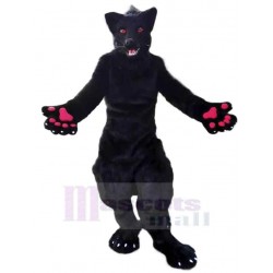 Strong Black Wolf Mascot Costume Animal with Red Eyes
