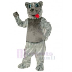 Cute Wolf Mascot Costume Animal with Red Tongue