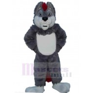 Loup gris sportif Costume de mascotte Animal aux cheveux roux