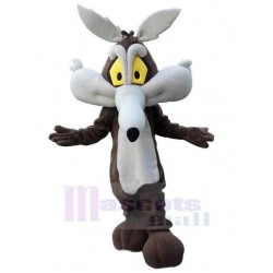 Wile E. Coyote Wolf Mascot Costume Animal with Yellow Eyes