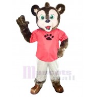Wiley The Wolf Mascot Costume Animal with Green Eyes