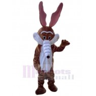 Loup antique Costume de mascotte Animal avec longues oreilles et nez