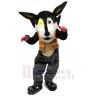 Funny Black Wolf with Blindfold Mascot Costume Animal