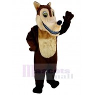 Lustiger dunkelbrauner Wolf Maskottchen Kostüm Tier