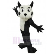 Loup noir à grosse tête Costume de mascotte Animal
